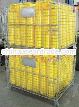 Zinc coated warehouse storage folding pipe steel cage