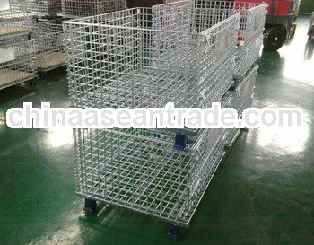 Zinc plated stacked metal pallet crate