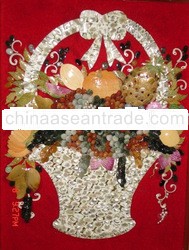 Gems painting made by real gems and jade form