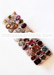 Swee Lo Handcrafted Sterling Silver Gemstone Bracelet Approximately 50 Carat