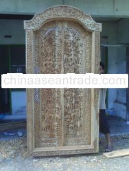 carved door with carved frame