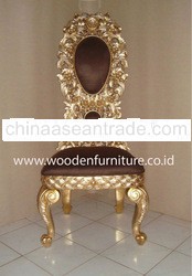 Golden Side Chair Carved Dining Chair Wooden Antique Reproduction Living Room Classic Home Furniture