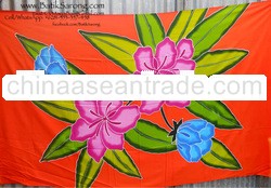 Hand Painted Sarongs from Bali Indonesia with Big Flowers Motif