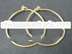 EWFMN58 - 925 Sterling Silver Creol Ear Wire Shiny Gold Plated