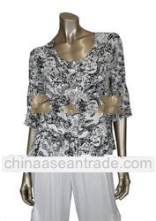 Black India Crinkle Blouse