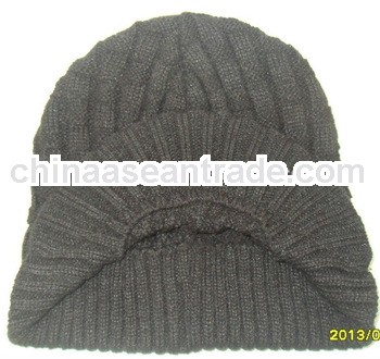 acrylic knitting crochet pattern visor beanie