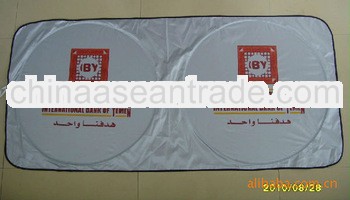 advertising silver polyester front car sun shade