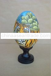 Wooden Duck Egg With "Tiger"