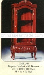 Display Cabinet with Drawer Mahogany Indoor Furniture.