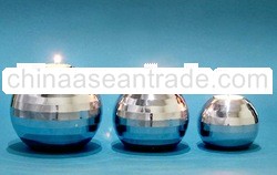 Aluminium Candle Holder With Large Stripe