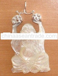 silver mother of pearl pendants with budha