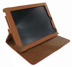 Piel Frama Tan Ostrich Cinema Leather Case for tablet pc