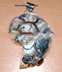 silver pendants with shell