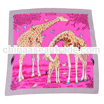 animal print fashion square silk scarf