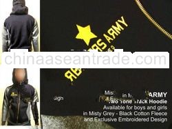 REBEL STARS ARMY two-tone raglan hoodie