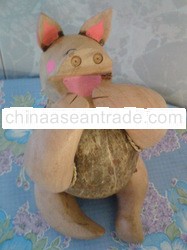 Thai hand made OTOP coconut shell lamp (PIG)