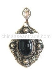 925 Sterling Silver Carnelian Vintage Pendant