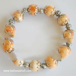 bead brecelet from cameo shell part pearl