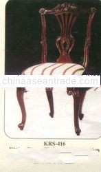 Dining Chair with Lyre Design Mahogany Indoor Furniture