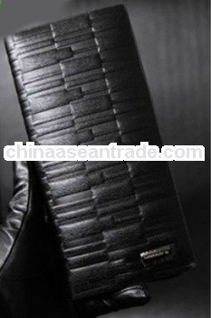 attractive business man leather purse