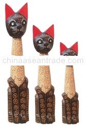Sitting Cat Wood Carving Set
