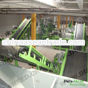 automatic whole waste tyre recycling shredding machinery