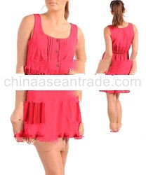 STYLE DBZ57: SLEEVELESS RUFFLED HEM DRESS