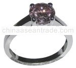 1.25 carats round pink diamond ring solitaire