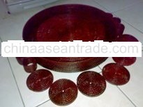 Round Ketak / Rattan Tabletop Items In Set