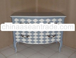 Chest of Drawers Colorful Painted Antique Reproduction Commode Vintage Cabinet French Style Bed Room