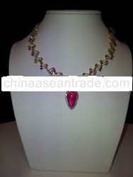 ruby necklace setted on 18k yellow gold