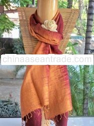 Scarves , 100% raw silk, tie and dye (IKAT)
