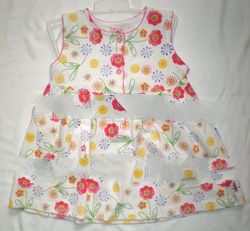 knit sleeveless dress-jambon flower