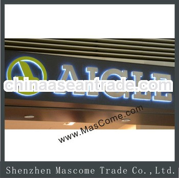 back lit led carved logo led channel sign