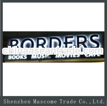 backlit outdoor letter led metal sign