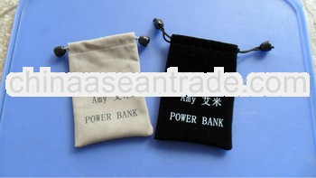 bank power black drawstring velvet bag pouch