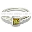Yellow Zircon Sq. 3x3 Sterling Silver rings