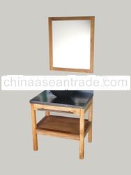 001 Teak Vanity cabinet with Copper Top