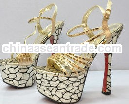 beautiful high heel sandals glaring ladies shoes Women diamond platform shoes high heel sandal XT08-