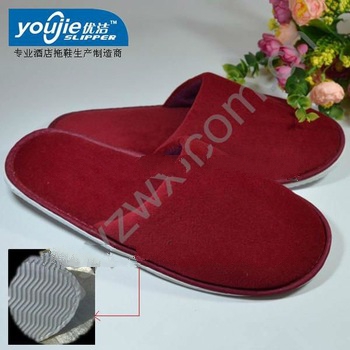 beautiful red velvet house slippers for woman