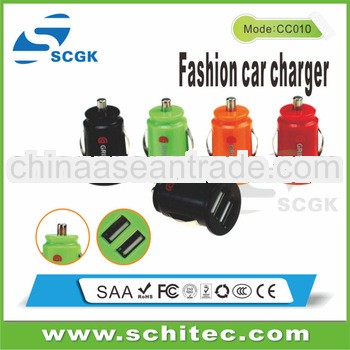best sell mini dual usb car charger for Samsung Galaxy