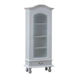 White Display Cabinet With Door and Drawers