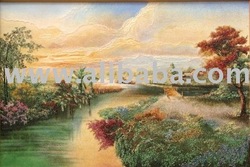 Gems painting made by real gems and jade form 