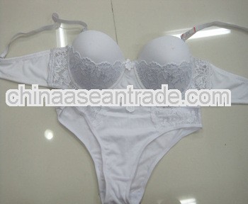 big cup beautiful lace white ladies nylon bra and panties set