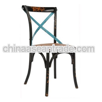 birch wood antique style cross back wedding dining chairs
