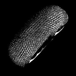 Global Jewelers Pave of the Future Bangle With 4,000 Swiss Lab BLACK DIAMONDS