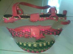 handycraft bag from agel with leather handle