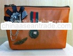 Brown handmade cosmetic bag, wallets, purses