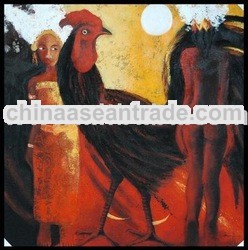 Two girls with roster painting