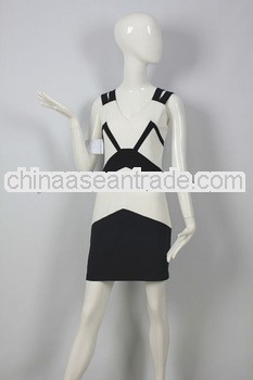 black and white straight dress for office